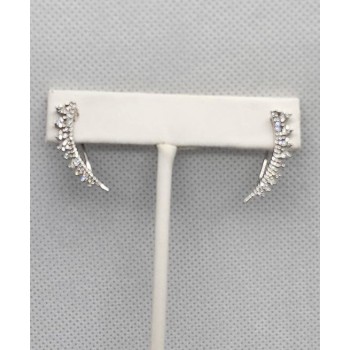 10K WHITE GOLD  DIAMONDS 0.9 CARAT EARRINGS LENGTH 26 mm