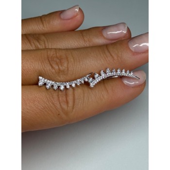 10K WHITE GOLD  DIAMONDS 0.9 CARAT EARRINGS LENGTH 26 mm