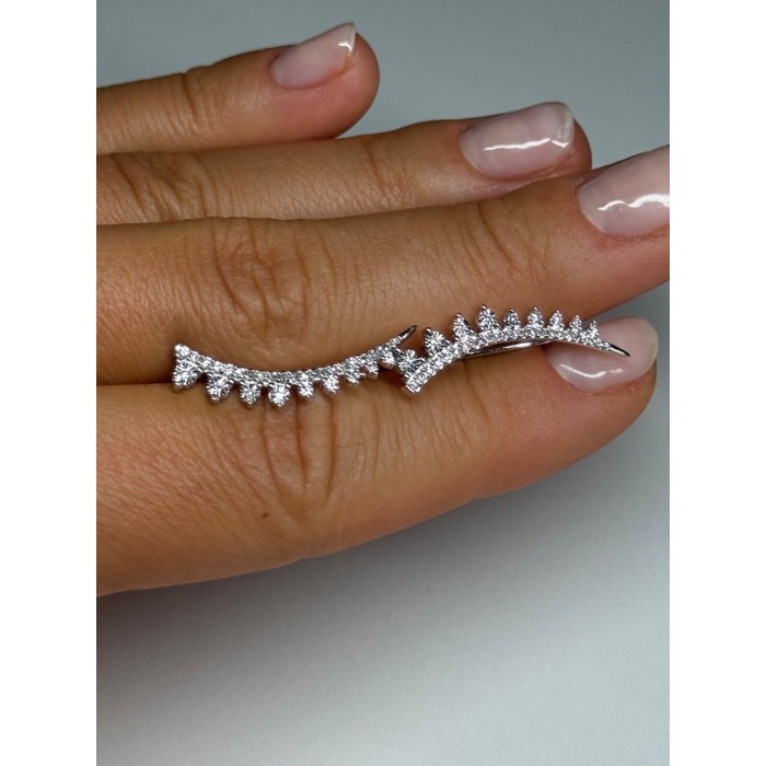 10K WHITE GOLD  DIAMONDS 0.9 CARAT EARRINGS LENGTH 26 mm