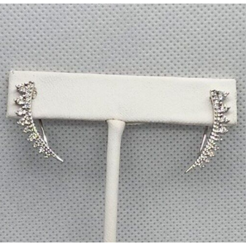 10K WHITE GOLD  DIAMONDS 0.9 CARAT EARRINGS LENGTH 26 mm