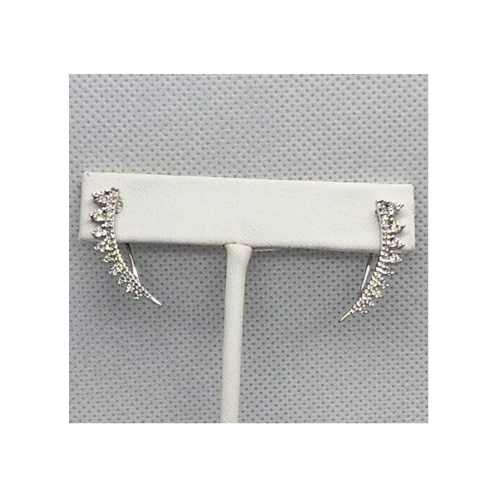 10K WHITE GOLD  DIAMONDS 0.9 CARAT EARRINGS LENGTH 26 mm