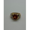 925 Sterling Silver Gold Plated CZ Ring Size 6