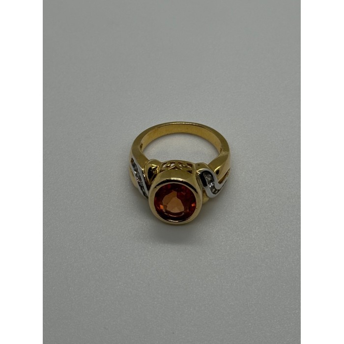 925 Sterling Silver Gold Plated CZ Ring Size 6