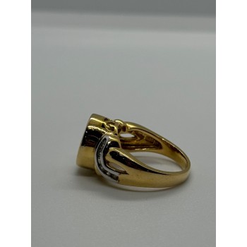 925 Sterling Silver Gold Plated CZ Ring Size 6