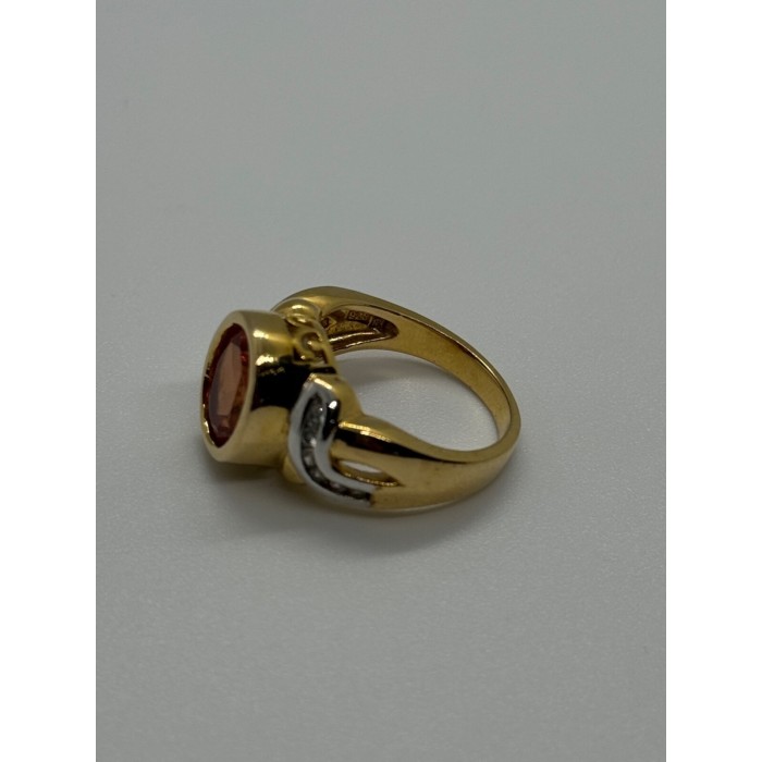 925 Sterling Silver Gold Plated CZ Ring Size 6