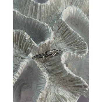 925 Sterling Silver CZ Heart Ring Size 8