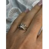 925 Sterling Silver White & Blue Sapphire Ring Size 7