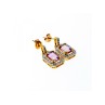 925 Sterling Silver Gold Plated Amethyst Stud Earrings