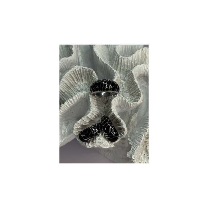 925 Sterling Silver Enamel Ring & Earrings Set Size 9