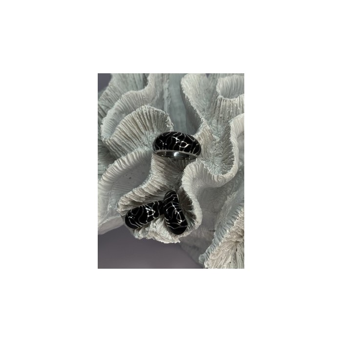 925 Sterling Silver Enamel Ring & Earrings Set Size 9