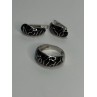 925 Sterling Silver Enamel Ring & Earrings Set Size 9