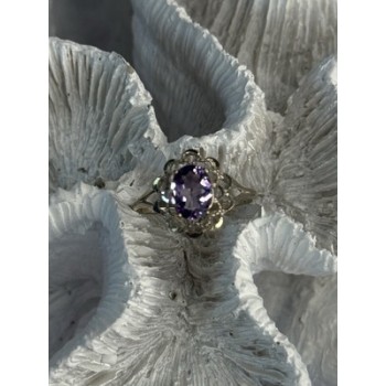 925 Sterling Silver Amethyst Ring Size 7.5
