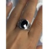 925 Sterling Silver Onyx & Beryl Ring Size 9