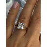 925 Sterling Silver Gold Plated Bge CZ Ring Size 7