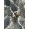 925 Sterling Silver Gold Plated Bge CZ Ring Size 7