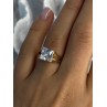 925 Sterling Silver Gold Plated Bge CZ Ring Size 7