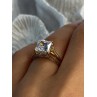 925 Sterling Silver Gold Plated Bge CZ Ring Size 7