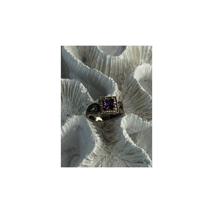 925 Sterling Silver Amethyst & Beryl Ring Size 7