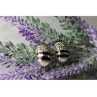 925 STERLING SILVER BLACK NEPHRITE & MARCASITES EARRINGS