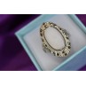 925 STERLING SILVER MOTHER OF PEARL & MARCASITES RING SIZE 6.5