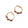 925 Sterling Silver Gold Plated Pink Topaz Earrings