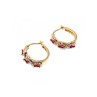 925 Sterling Silver Gold Plated Pink Topaz Earrings