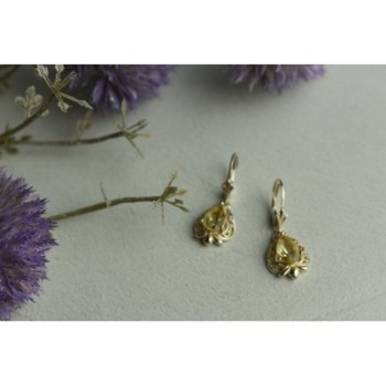 925 Sterling Silver Yellow Tourmaline Earrings