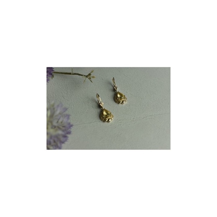 925 Sterling Silver Yellow Tourmaline Earrings