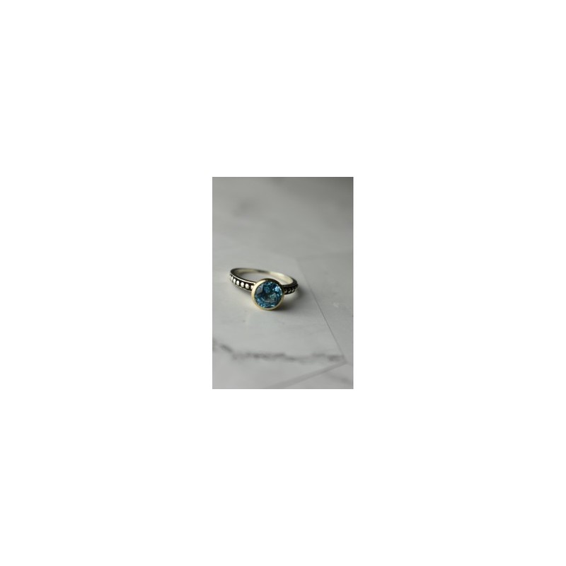 925 Sterling Silver Blue Spinel Ring Size 6