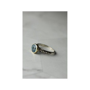 925 Sterling Silver Blue Spinel Ring Size 6