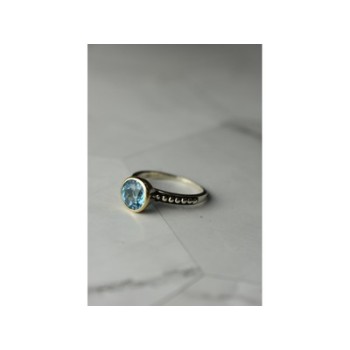925 Sterling Silver Blue Spinel Ring Size 6