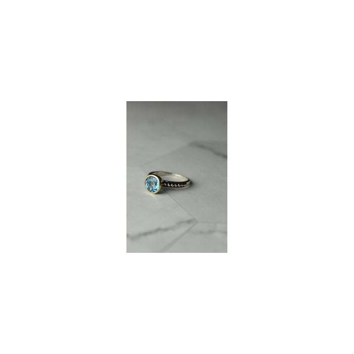 925 Sterling Silver Blue Spinel Ring Size 6