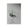 925 Sterling Silver Blue Spinel Ring Size 6