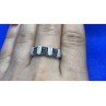 925 Sterling Silver Black Spinel Ring Size 8
