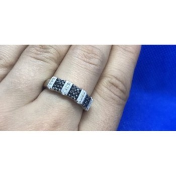 925 Sterling Silver Black Spinel Ring Size 8