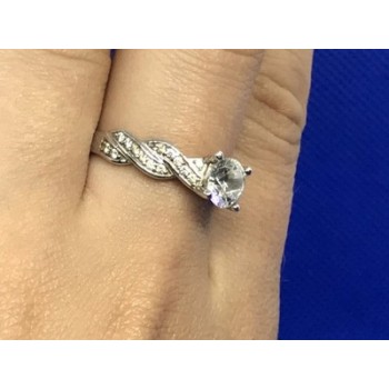 925 Sterling Silver CZ Ring Size 8