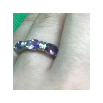 925 Sterling Silver Amethyst Ring Size 6.5