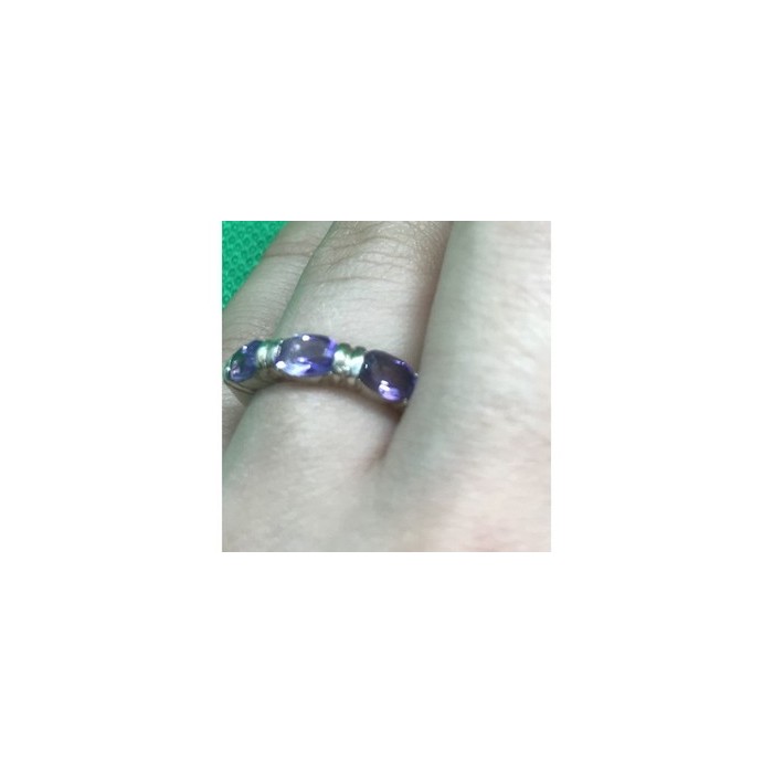 925 Sterling Silver Amethyst Ring Size 6.5