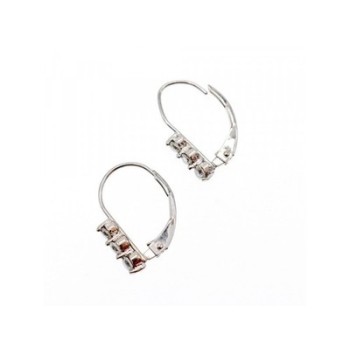 14K White Gold Diamonds Earrings