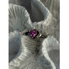 925 Sterling Silver Pink Topaz Heart Ring Size 6