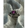 925 Sterling Silver Pink Topaz Heart Ring Size 6