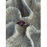 925 Sterling Silver Pink Topaz Heart Ring Size 6