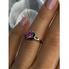 925 Sterling Silver Pink Topaz Heart Ring Size 6
