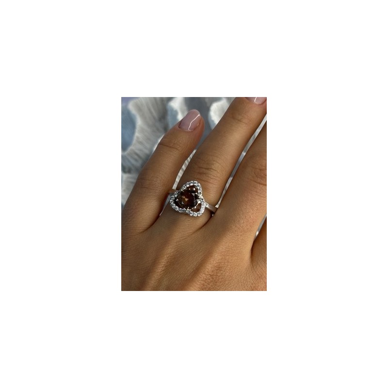 925 Sterling Silver Spinel & CZ Ring Size 7