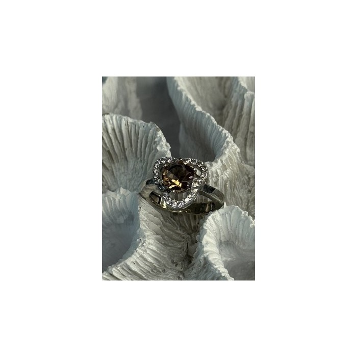 925 Sterling Silver Spinel & CZ Ring Size 7