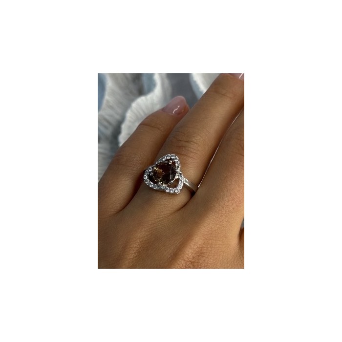 925 Sterling Silver Spinel & CZ Ring Size 7