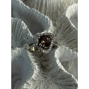 925 Sterling Silver Spinel & CZ Ring Size 7