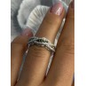 925 Sterling Silver Gold Part Emerald Ring Size 6