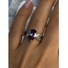 925 Sterling Silver Amethyst & Marcasite Ring Size 7.5