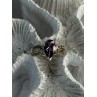 925 Sterling Silver Amethyst & Marcasite Ring Size 7.5